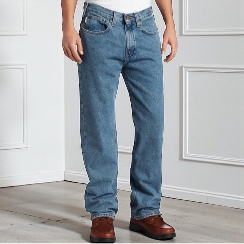 Carhartt B460 DVB Men's Relaxed Fit Jeans 42x32 Blue Denim Workwear